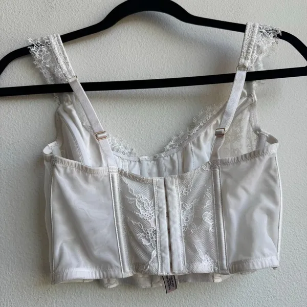 Victoria's Secret Dream Angels Unlined Lace Up Corset Top White Size Small DD - Image 3