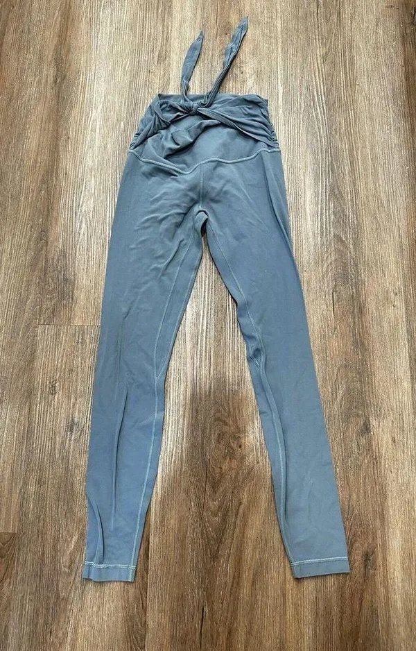 Lululemon‎ Align Pant Leggings 28" *Wrap Waist Size 6 Blue Charcoal - Image 3