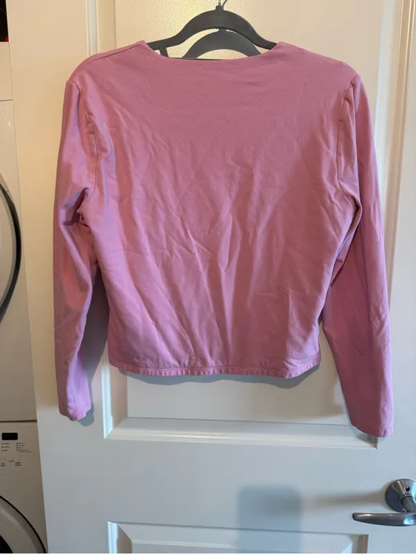 Abercrombie & Fitch Slim Long-Sleeve Crewneck Top in Dusty Rose - Image 5