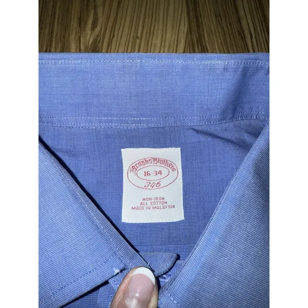 Brooks Brothers Men's Button Down Shirt 16 - 34 Blue Dress‎ Formal - Image 3