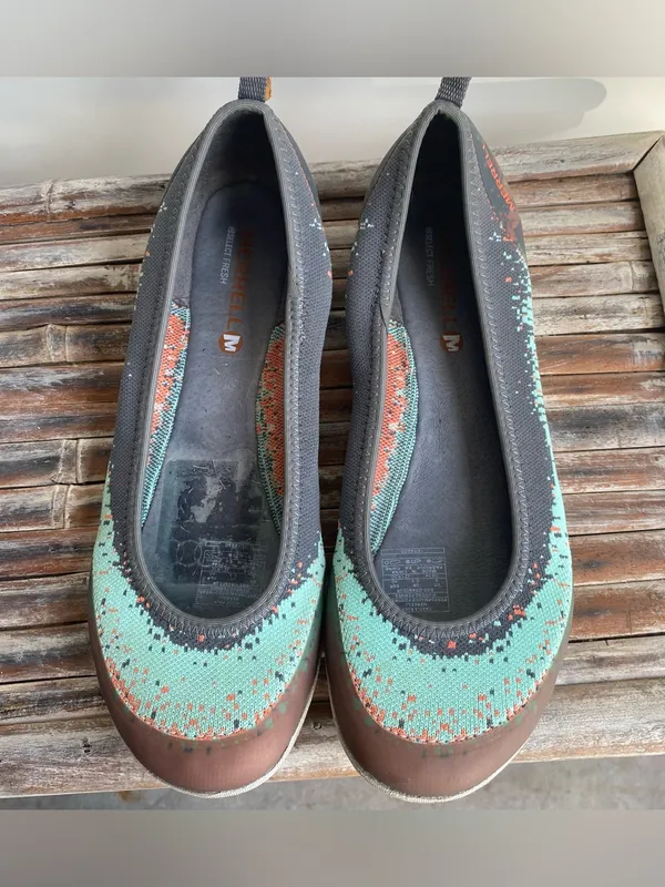 Merrell mimix meld stretchy knit ballet flats comfort shoes teal brown casual 9 - Image 3