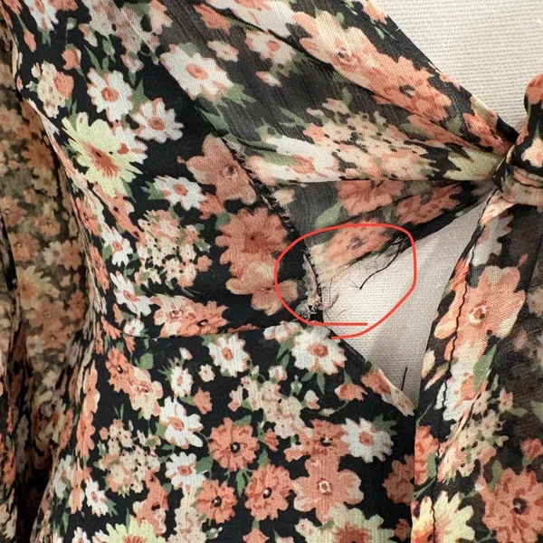 Bardot Cut Out Frill Dress Floral‎ Long Sleeve Back Tie Mini XS Cottage Prairie - Image 9