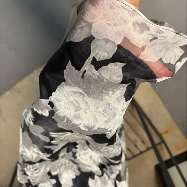 Betsy & Adam Black and White Formal Gown - Image 6