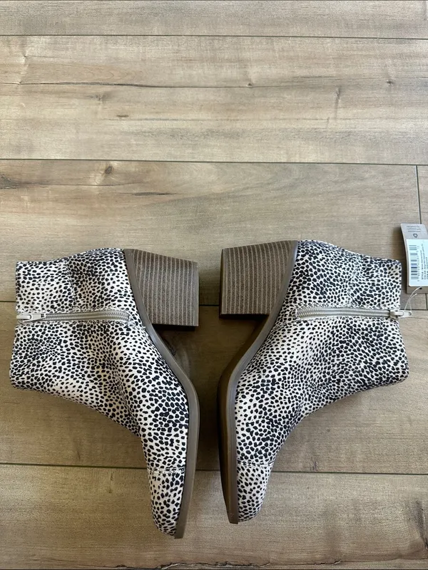 NWT Toms Genevieve Cheetah Animal Print Leather Ankle Booties Boots Sz 9 - Image 4