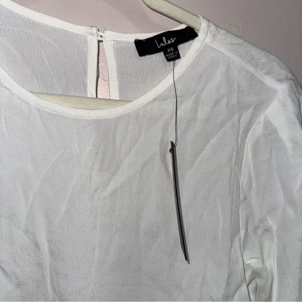 Lulus Essentially Effortless White Long Sleeve Top - Size XS - Image 3