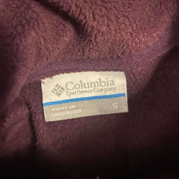 COLUMBIA Womens‎ Benton Springs Full Zip Fleece Jacket Burgundy Size S Small - Image 11