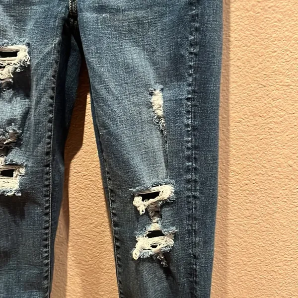 American Eagle Super Stretch Super High Rise Jeggings Size 0 Regular Distressed - Image 6