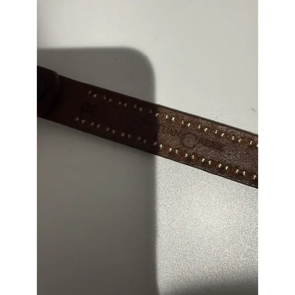 Western Studded Belt San Juan Creek Brown Leather Silver Stamped‎ 35" Sz 30 - Image 7