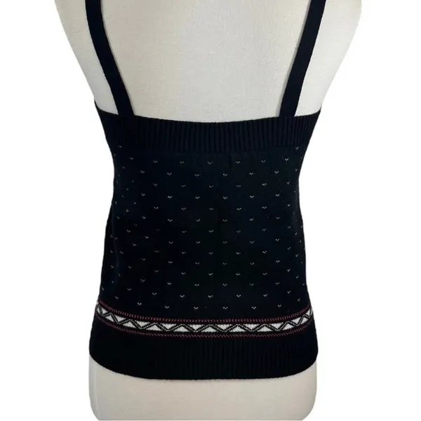Anthropologie Black Knit Spaghetti Strap Camisole with Accent Border - Image 3