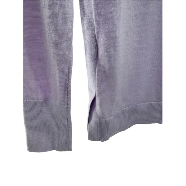 Banana Republic Extra Fine Merino Wool Sweater Lavender Purple Crewneck XS Flaw - Image 6