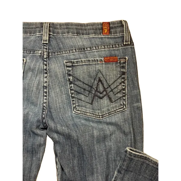 7 For All Mankind A Pocket Jeans Bootcut Flare Low Rise Y2K Denim Size 27 - Image 4