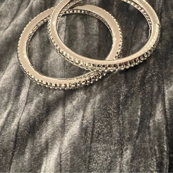 Elegant Silver Hoop Bracelets - Image 3