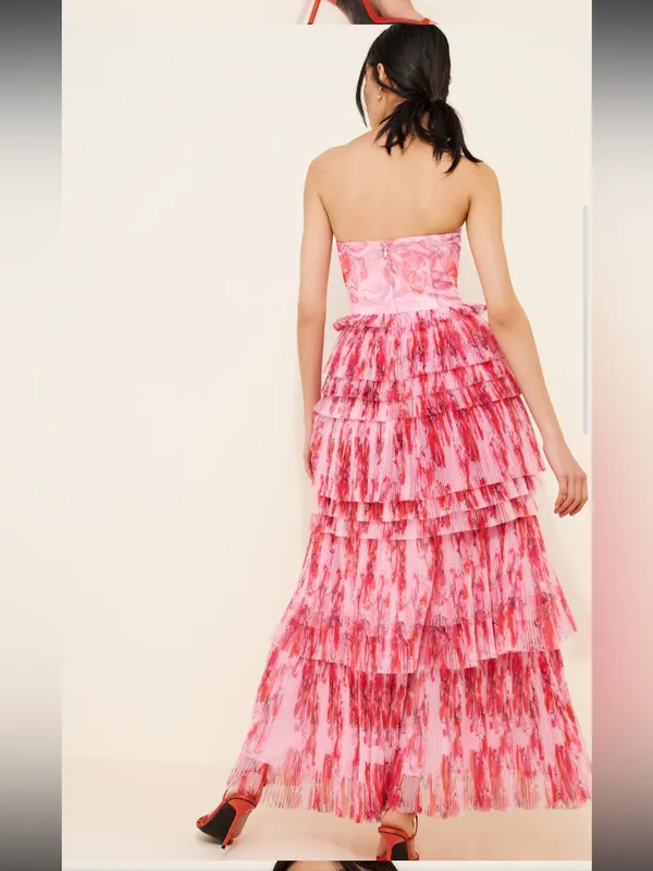 Anthropologie Hutch Outline Tiered Maxi Gown- size 4 - Image 3