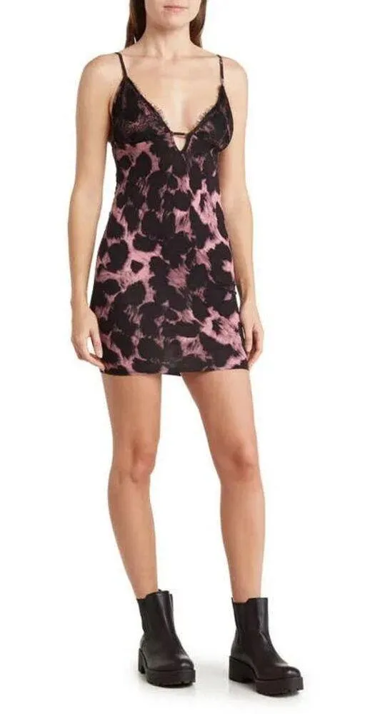 NWOT ASOS Women's Cami Lace Bust Mini Dress in Animal Print Size 4 - Image 3