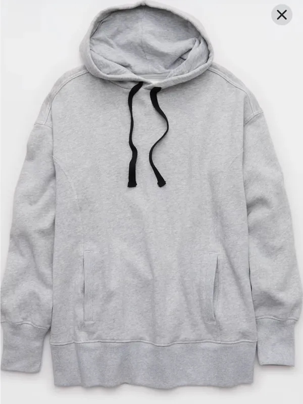 Aerie Travel Hoodie Oversized Gray Small - Image 4