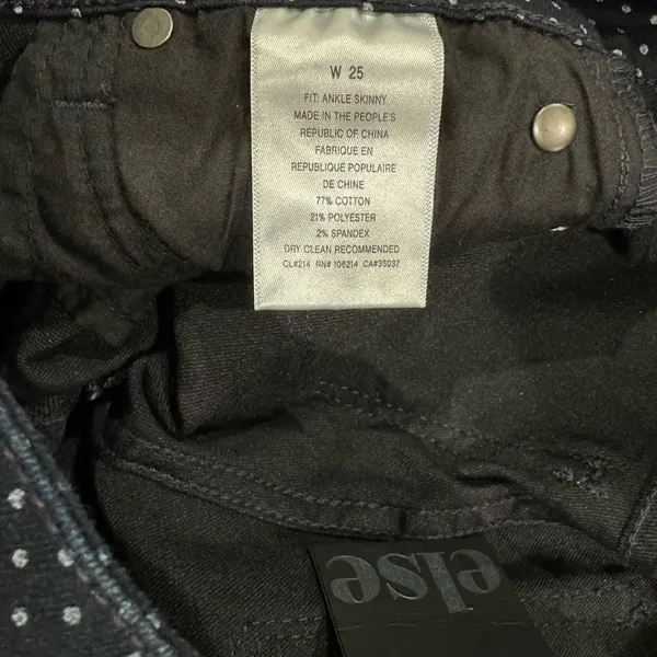 NEW Else (Macys) Blue Polka Dot Skinny Jeans Women’s 25 - Image 5