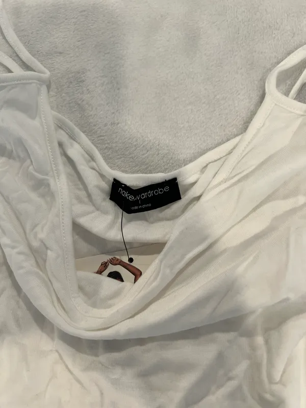 White Spaghetti Strap Bodysuit by - Image 2