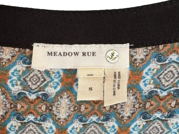 Anthropologie Meadow Rue Boho Printed Loose Flowy Top Small Long Sleeve Anthro - Image 2