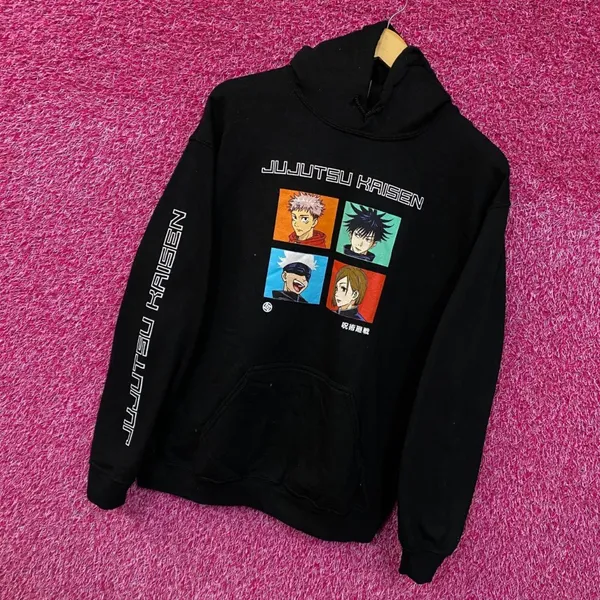 Urban Outfitters JuJuTsu Kaisen Satoro Gojo Yuji Megumi Nobara Anime Hoodie M - Image 3