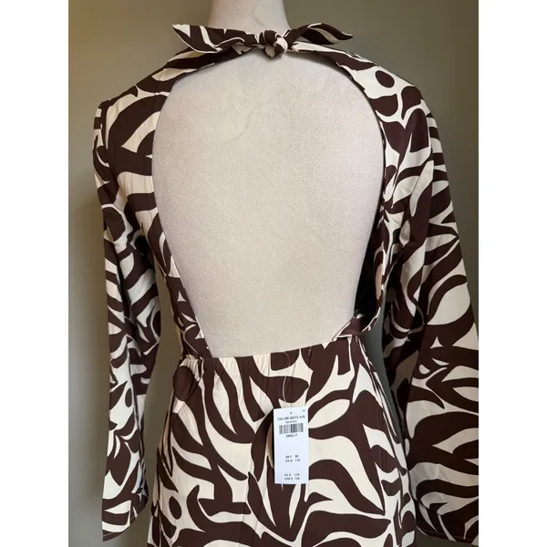 Abercrombie & Fitch Brown Twist Cutout Open Back Maxi Dress S P Boho whimsi Y2k - Image 8