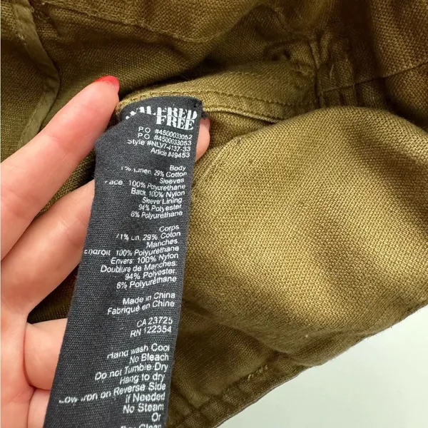 ARITZIA WILFRED‎ FREE Rayder Olive Green Linen Jacket Small - Image 8