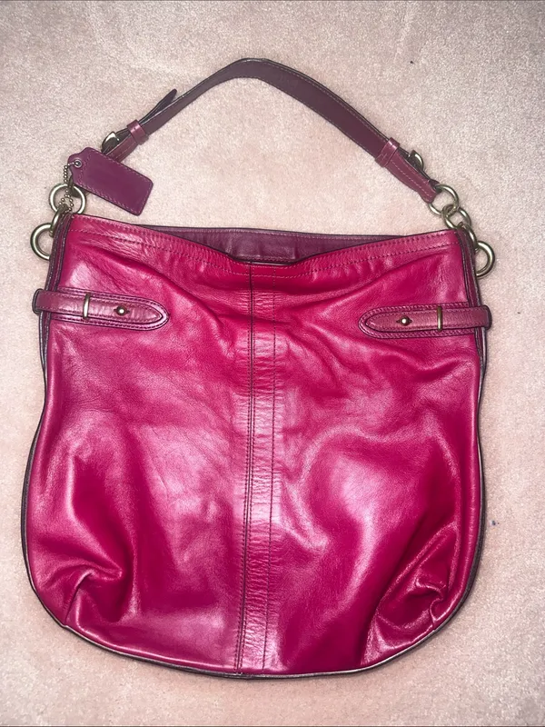 Coach Colette Hobo Bag Vibrant Pink Gold Hardware - Image 3