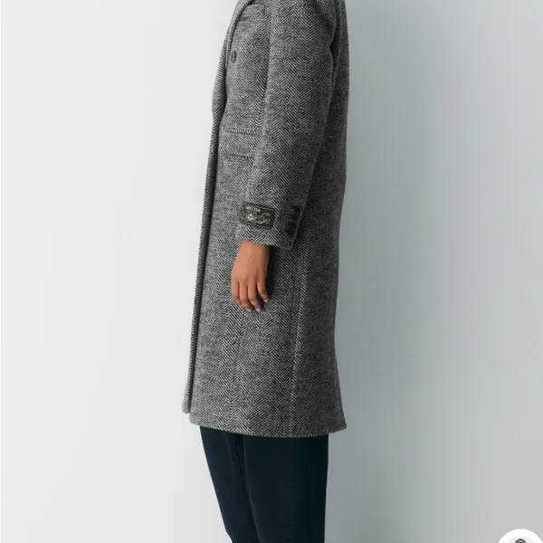 ARITZIA BABATON THE CONSTANT COAT Gray Herringbone Long Coat - Image 3