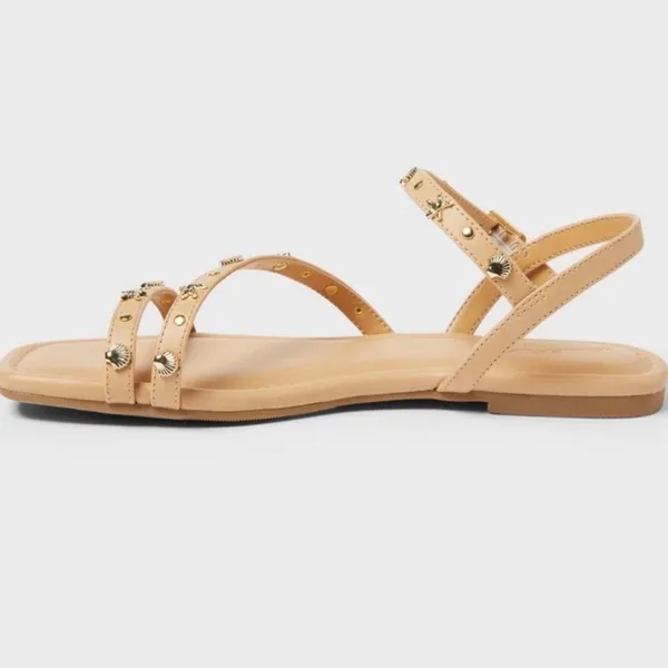 Universal Threads Womens Tan Sea Life Charm Strappy Sandals Square Toe Size 6 NEW - Image 6