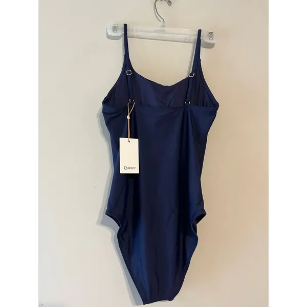 Quince Italian Cami One Piece Swimsuit in Deep Navy Blue Size S NWT! - Image 5