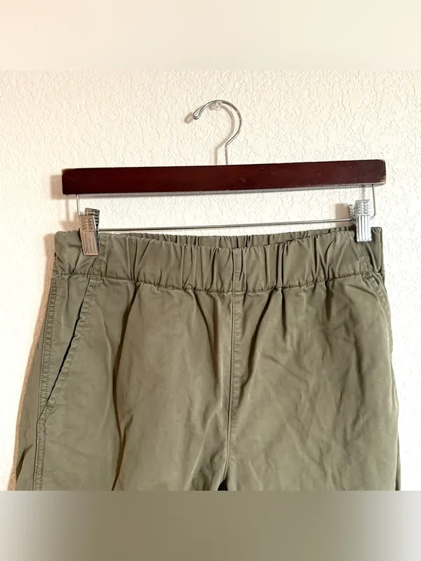 Quince Womens Pants Green Wide Leg Pull On Organic Cotton Size 8 - Image 3