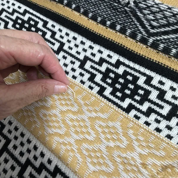 Lava Accessories Poncho Drape Women's One Size Saddle Blanket Design Black Beige - Image 14