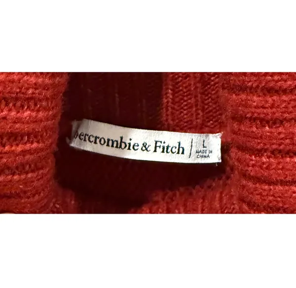 ABERCROMBIE AND FITCH Oversized Cowl Neck Knit Red Sweater - Image 2