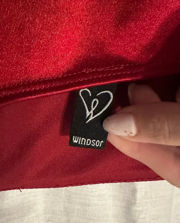Windsor Red Satin Mini Dress Wrapped - Image 3