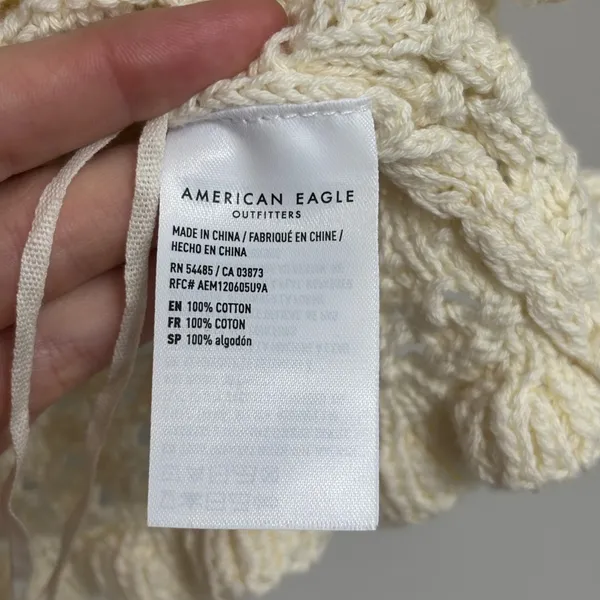 NWOT American Eagle Boho Music Festival Crochet Tie Front Cami Tank - Size S - Image 4