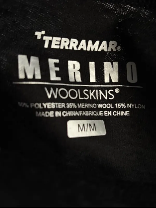 NWT women's Terramar Merino wool Woolskins black legging size medium - Image 5