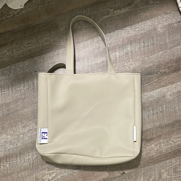 Reversible Cream/Tan Tote Bag Tan - Image 4