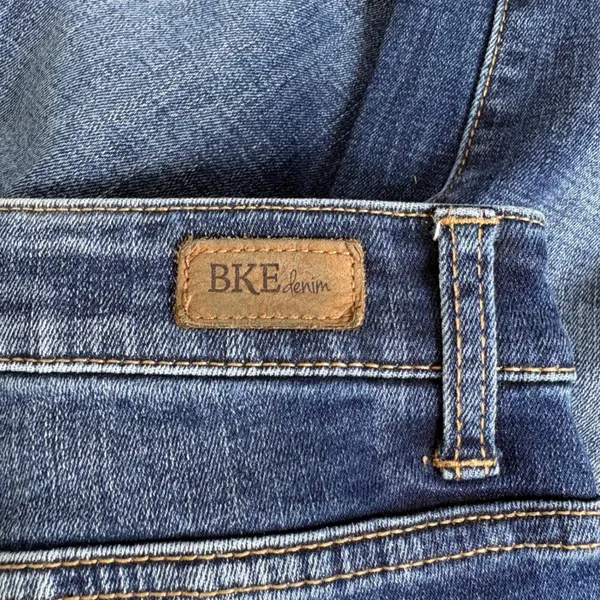 BKE Payton‎ Universal Fit Mid-Rise Ankle Skinny Jeans Dark Wash Chewed Hem 25 - Image 3