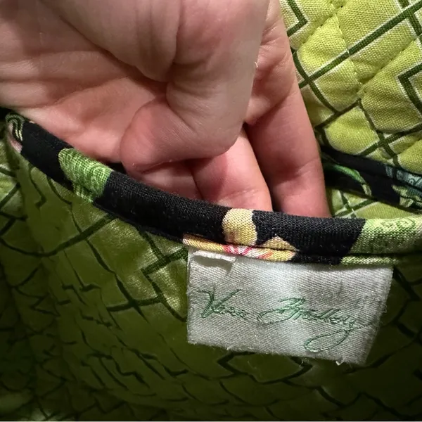 VERA BRADLEY Black Botanica Small Tic Tac Tote Shoulder Bag Purse AS IS - Image 8