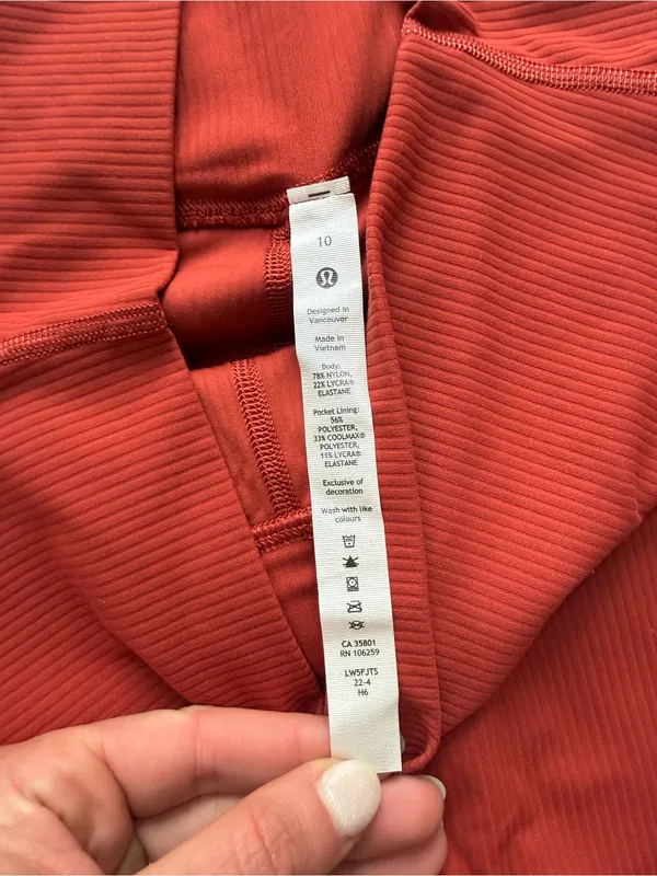 lululemon Align Ribbed High-Rise Pant 25" Cayenne Size 10 - Image 6