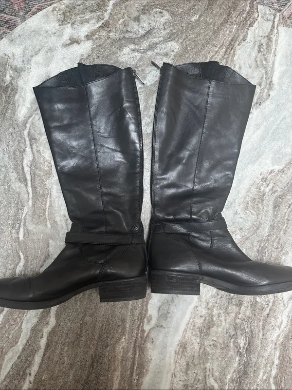 SAM EDELMAN Leather Painter Back Entry Riding Equestrian Boots Combat Black 8.5 - Image 4