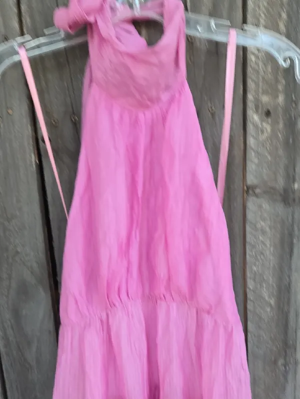 Mika & Gala Pink Halter Tiered Maxi Dress - Image 4