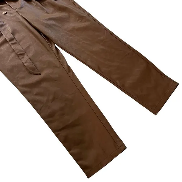 LUCY PARIS womens faux leather pleated‎ casual pants - Image 4