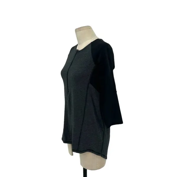 Lululemon Spincity Top Long Sleeve Zip Tee Layer Heathered Black Gray Size 6 - Image 4