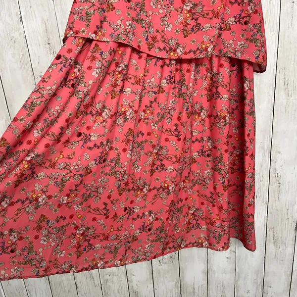 Promod Floral Cottagecore Dress XL Pink Boho Fairycore Flowy Summer Cami - Image 6