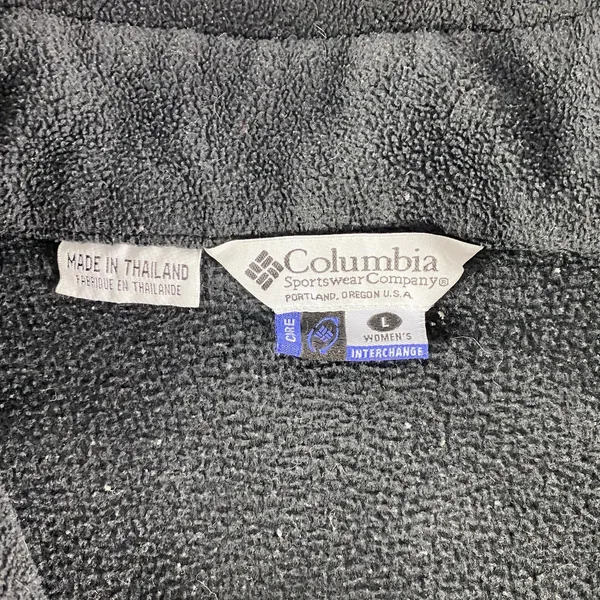 Columbia Jacket Women's Large Black Full Zip Fleece Zip Pockets Core Interchange - Image 3
