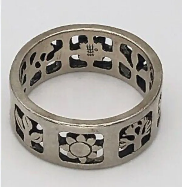 James Avery Vintage FOUR SEASONS Band Sterling Silver Ring Size 6 Sun Tree Plant - Image 3