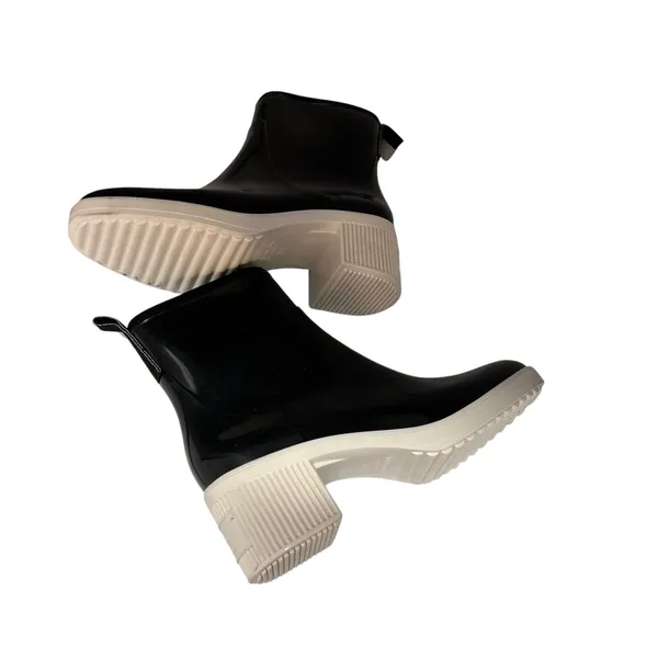 Kate Spade New York Womens Size‎ 6 Puddle Rain Boots Black White 2.5" Heel NWOT - Image 16