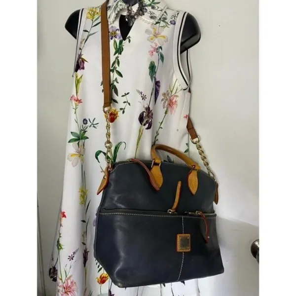 Dooney And Bourke Vintage Black Leather Shoulder B - Image 7
