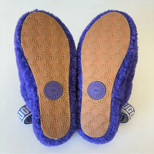 UGG Fluff Yeah Slide Women's Sheepskin Slipper Sandals Purple Size 7 ~Very Good - Image 9