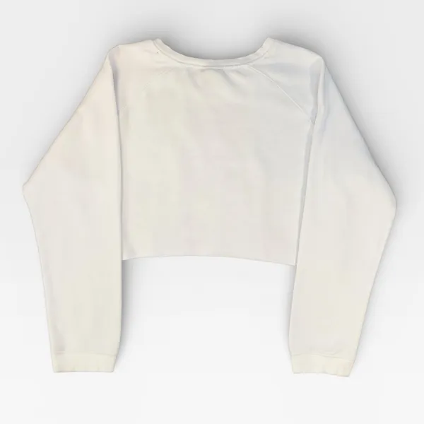 Alphalete White Oversized Crop Crewneck Sweatshirt with Logo XLARGE - Image 3